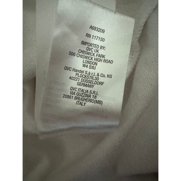 Belle by Kim Gravel Eyelet Jacket with Knit Sleeves and Back White Large - Picture 11 of 14